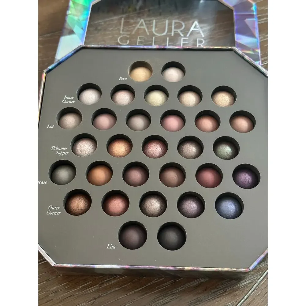LAURA GELLER Hidden Gems Baked Eyeshadow Palette Shimmer Pigmented Crease-Proof